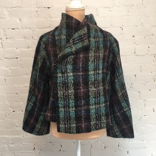 Oska cropped wool mohair plaid