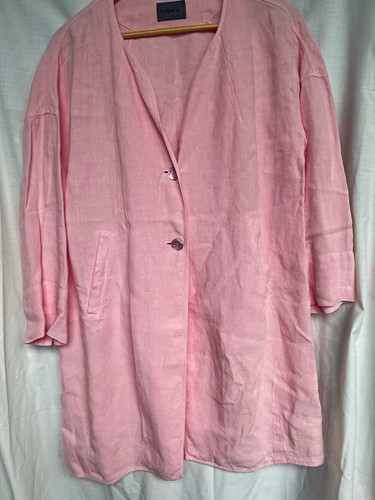 Oska ladies pink linen button - oska,