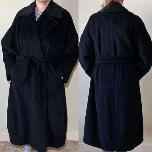 Oska black wool blend - black, full